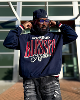 Woke Up Blessed Again Hoodie (Navy)