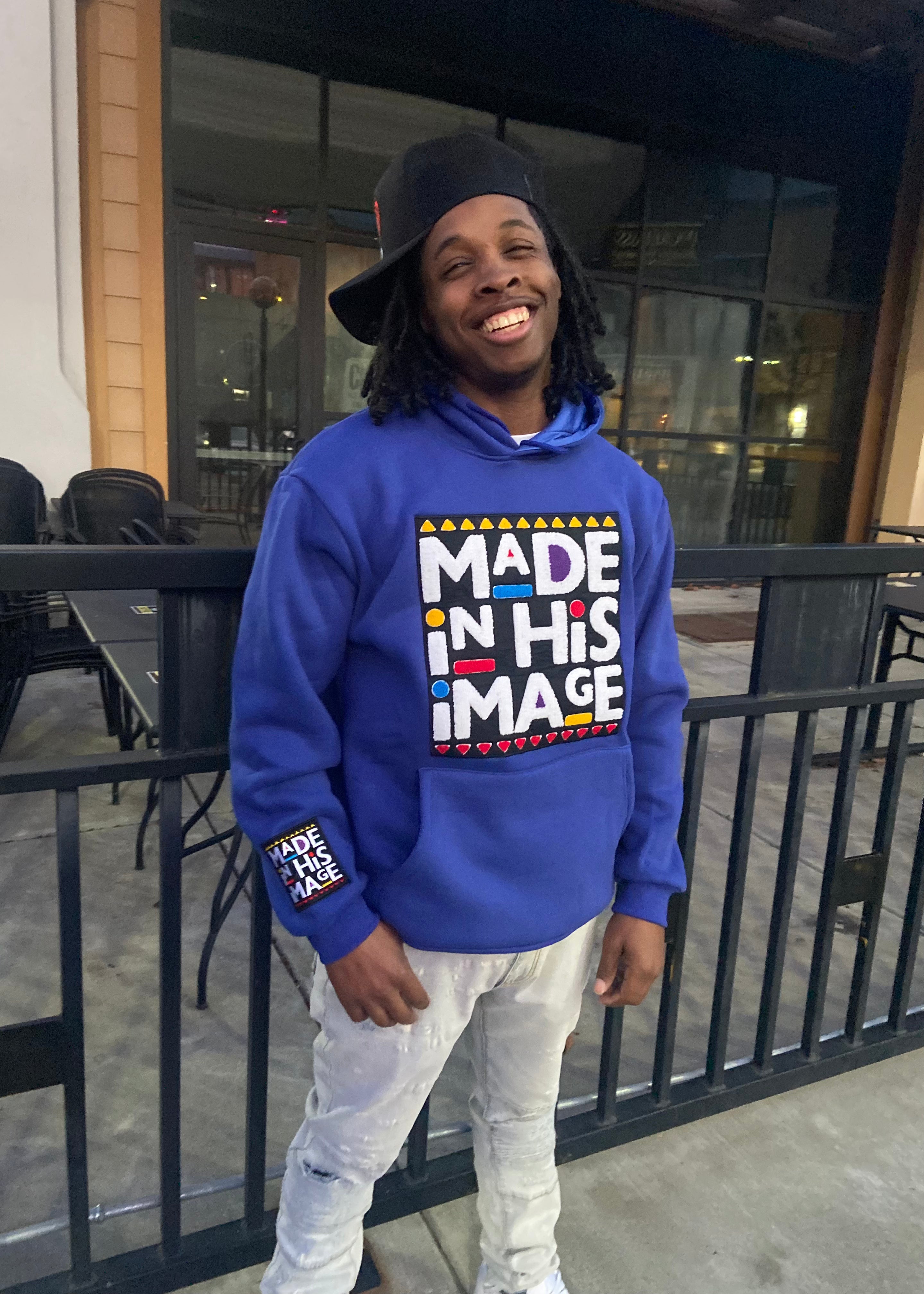 Made In His Image Unisex Hoodie (Blue)