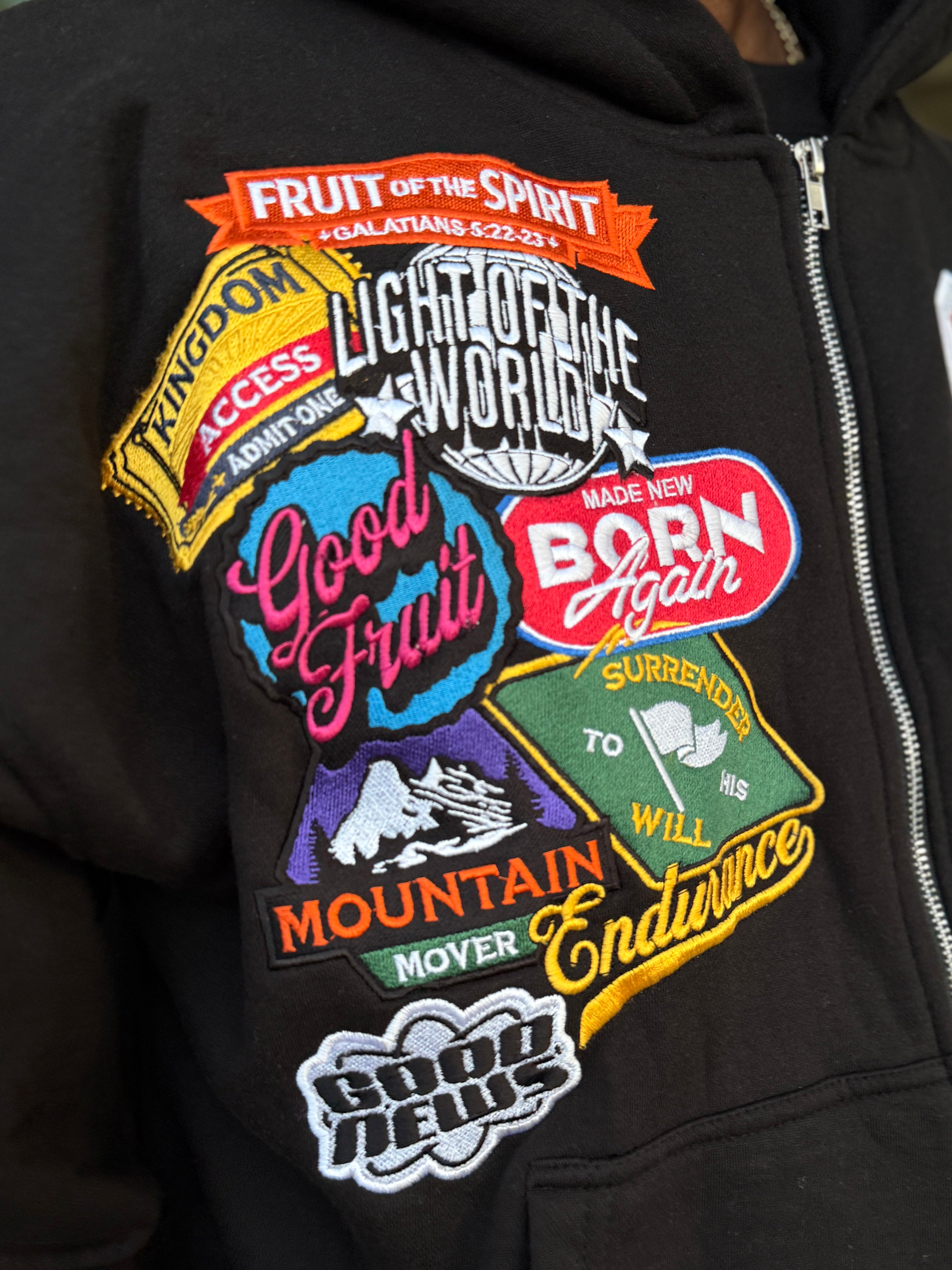 GOOD FRUIT Patchwork Zip-Up Hoodie
