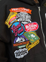 GOOD FRUIT Patchwork Zip-Up Hoodie