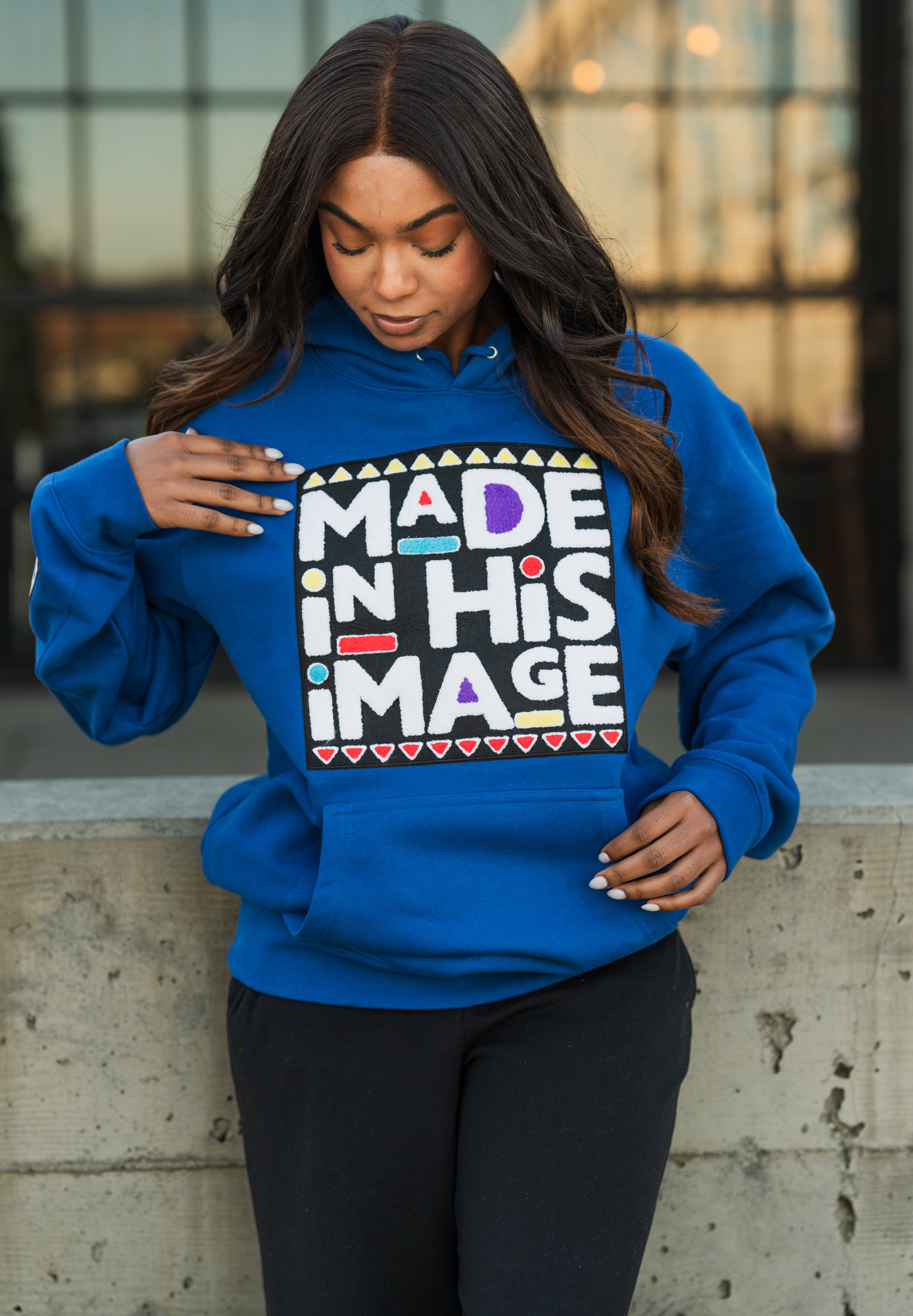 Made In His Image Unisex Hoodie (Blue)