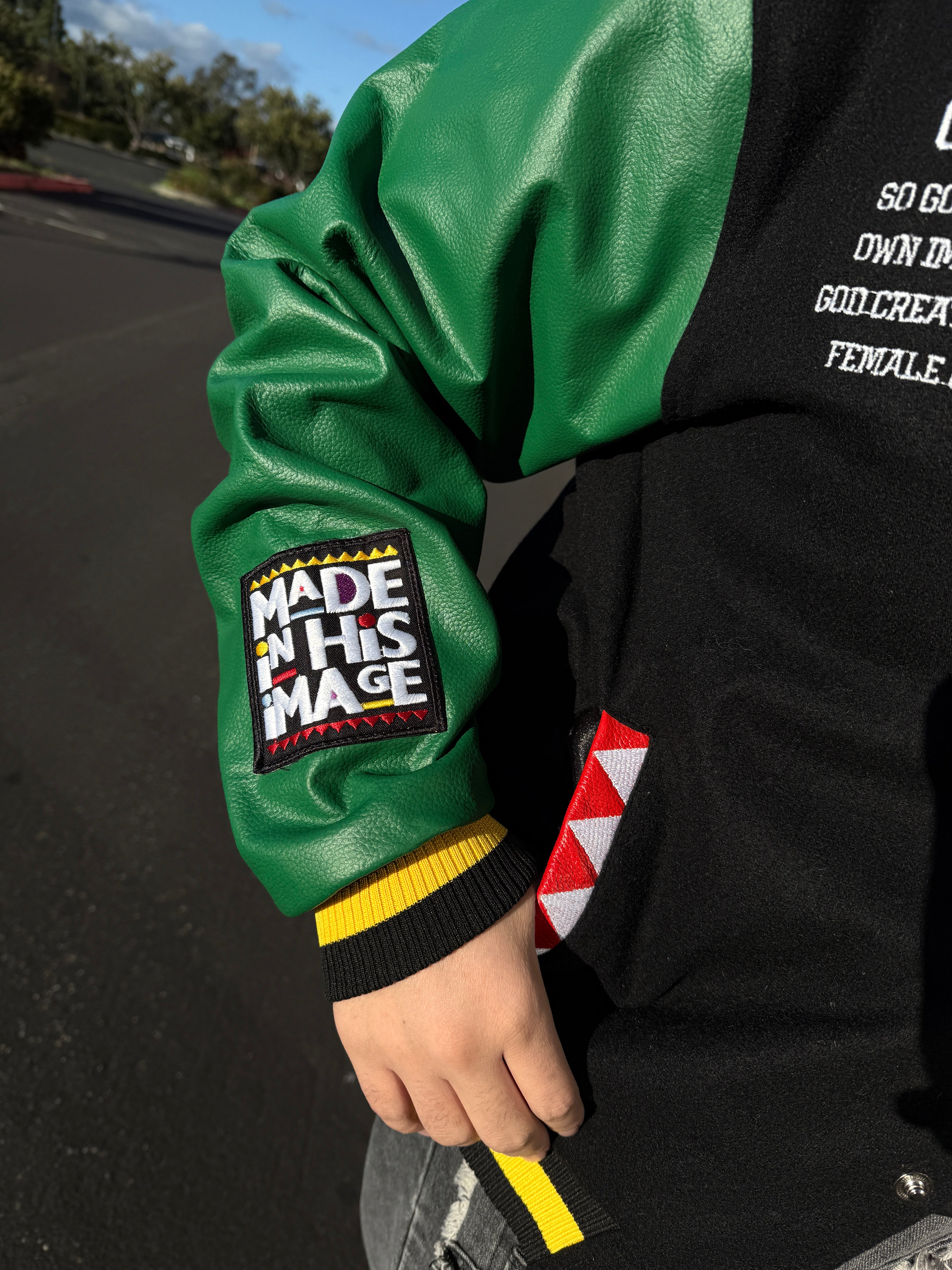 Made In His Image Letterman Jacket