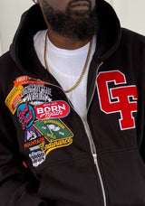 GOOD FRUIT Patchwork Zip-Up Hoodie