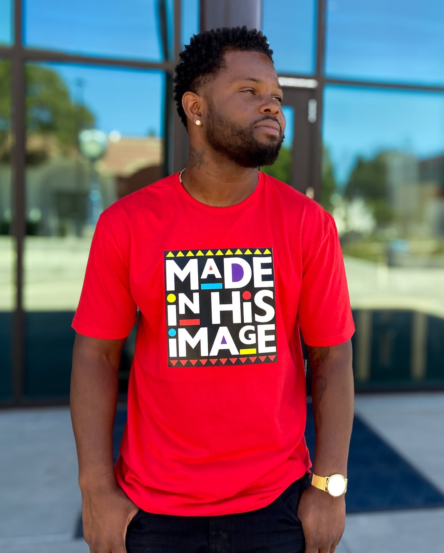 Made In His Image Adult T-shirt