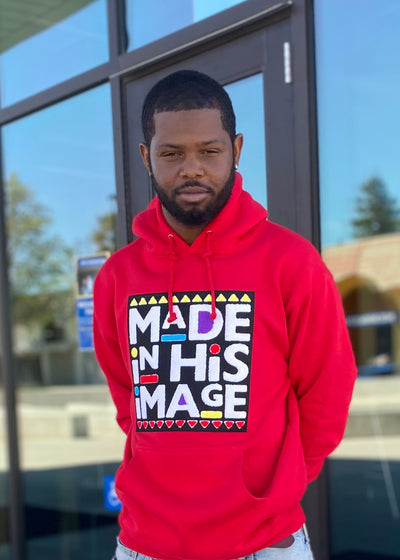 Made In His Image Unisex Hoodie (Red)