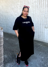 Psalms 23 T-Shirt Dress (Black)