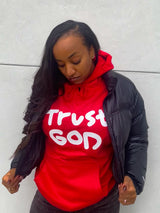 Trust God Midweight Hoodie (Red)