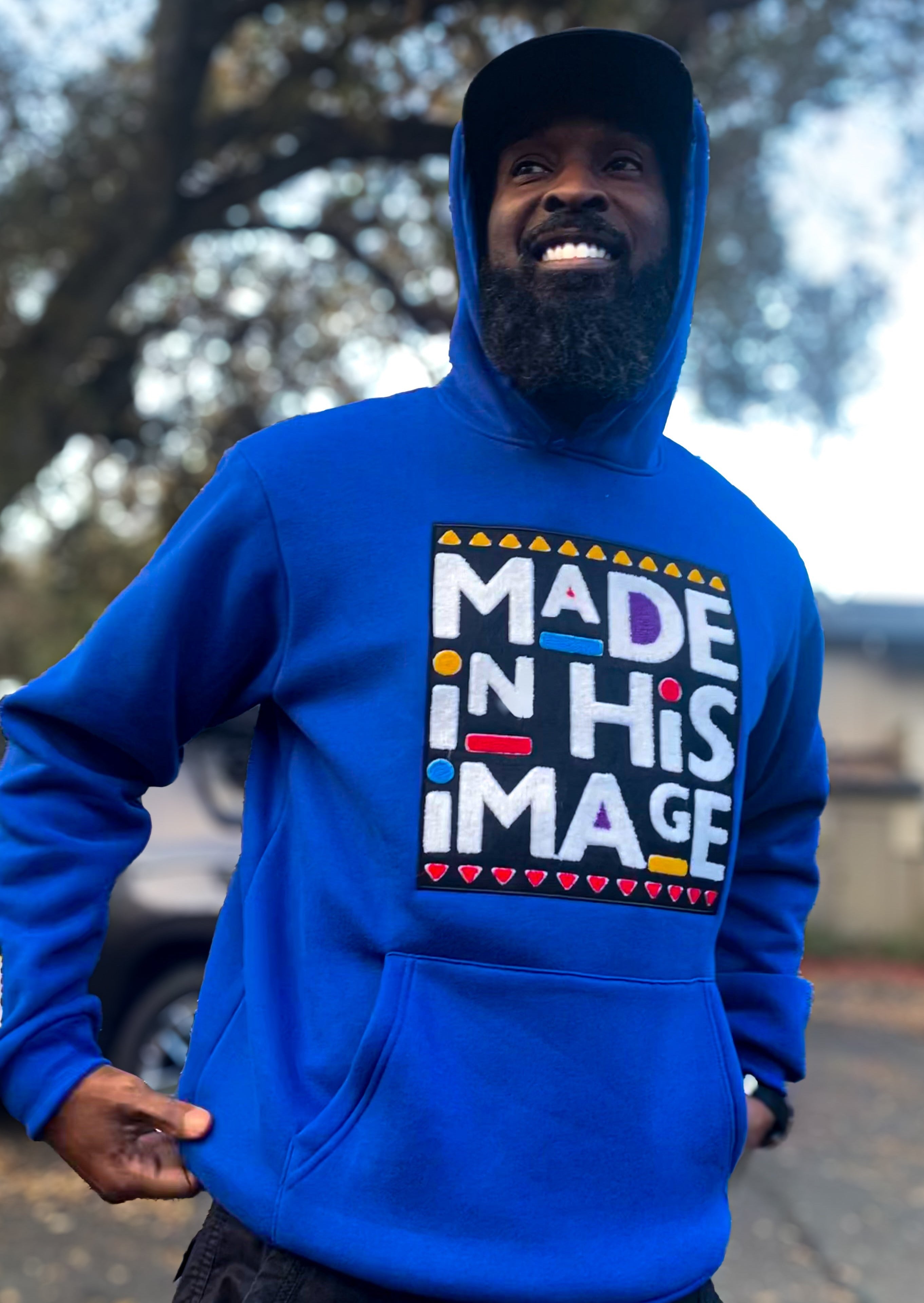 Made In His Image Unisex Hoodie (Blue)