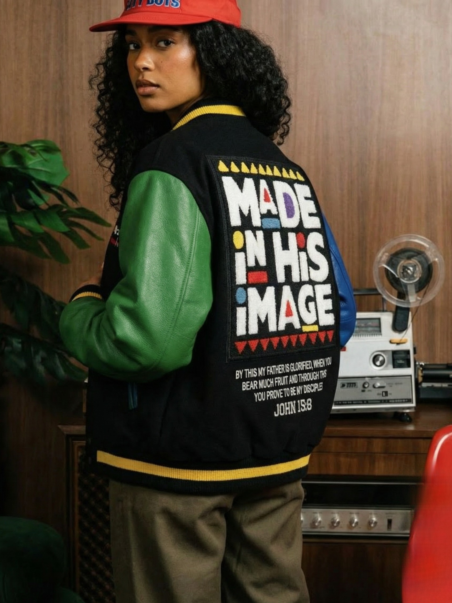 Made In His Image Letterman Jacket