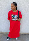 Made In His Image T-Shirt Dress (Red)