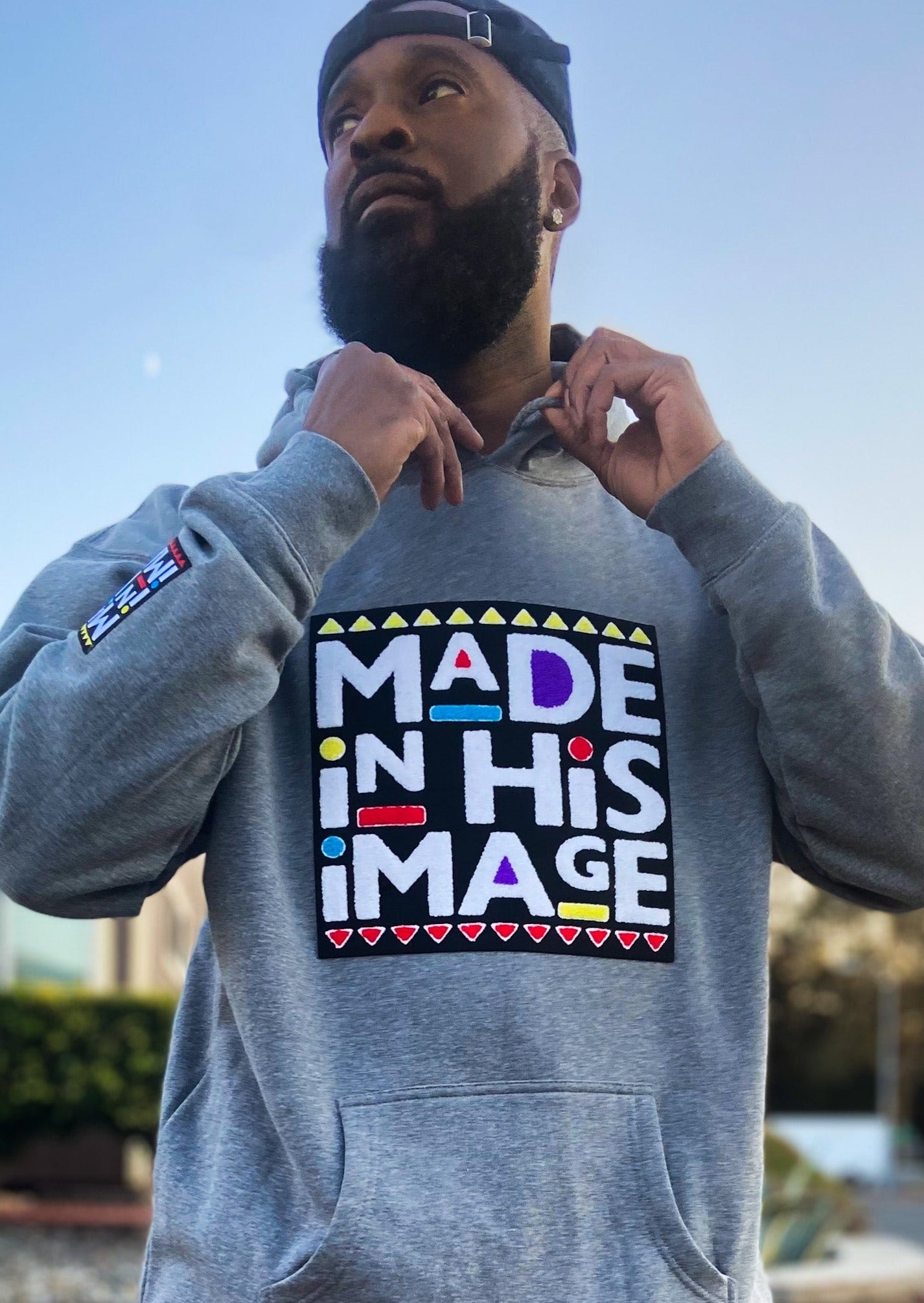 Made In His Image Unisex Hoodie (Gray) - The Good Fruit Gift Shop