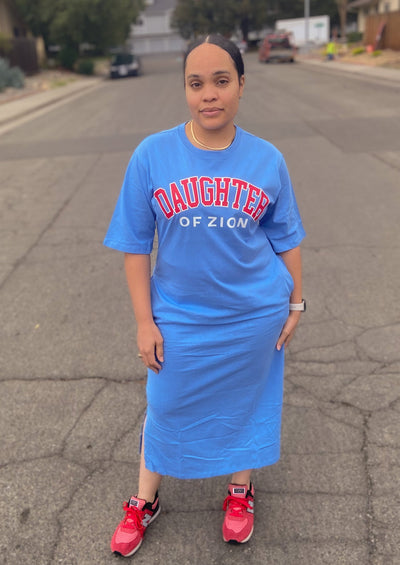 Daughter of Zion T-Shirt Dress (Blue)