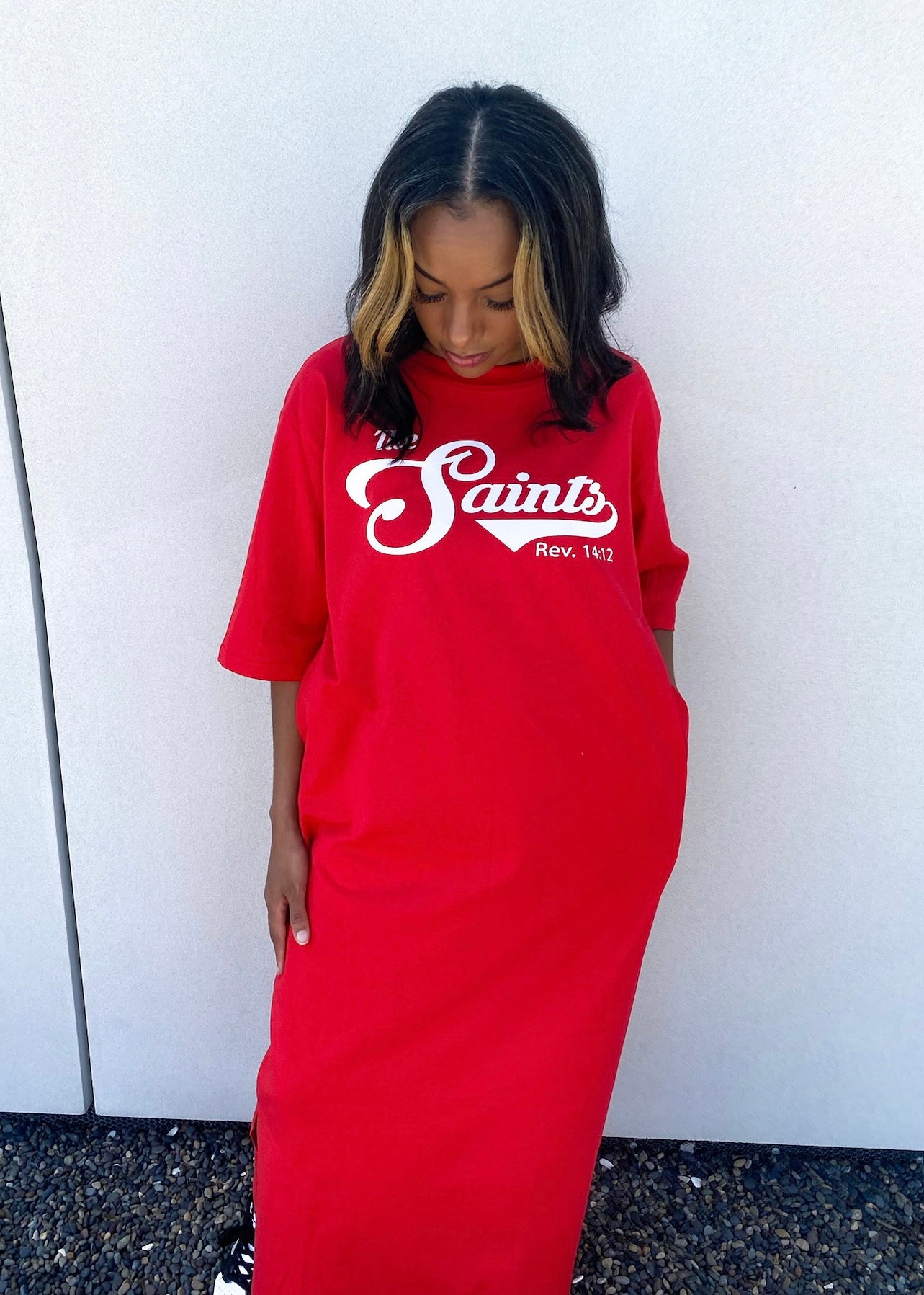 The Saints T-Shirt Dress (Red)