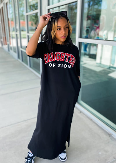 Daughter of Zion T-Shirt Dress (Black)