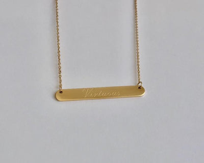 Virtuous Gold Bar Necklace - The Good Fruit Gift Shop