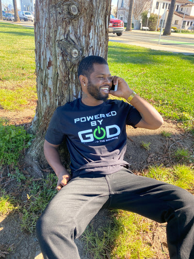 Powered By God Adult T-Shirt